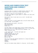 WOOD AND FABRICATION TEST QUESTIONS AND CORRECT ANSWERS