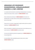 ARKANSAS LIFE INSURANCE  EXAM&vert;ORIGINAL 240Qs&As&vert;ALREADY  GRADED A&plus;&vert;100&percnt; VERIFIED 