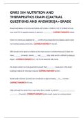 GNRS 564 NUTRITION AND  THERAPEUTICS EXAM 2&vert;&vert;ACTUAL  QUESTIONS AND ANSWERS&vert;A&plus;GRADE 