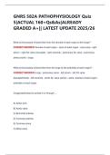 GNRS 582A PATHOPHYSIOLOGY Quiz  5&vert;ACTUAL 160&plus;Qs&As&vert;ALREADY  GRADED A&plus;&vert;&vert; LATEST UPDATE 2025&sol;26 