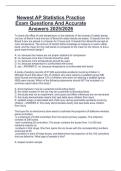 Newest AP Statistics Practice  Exam Questions And Accurate  Answers 2025&sol;2026