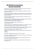 AP Statistics Final Exam  Review 2025&sol;2026 