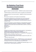 Ap Statistics Final Exam  Questions And Answers  2025&sol;2026