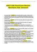 ACCT 229 Final Exam Review Questions And  Answers 