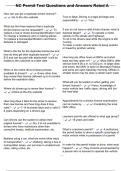 NC Permit Test Questions and Answers Rated A