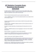 AP Statistics Complete Exam  Questions And Answers  2025&sol;2026