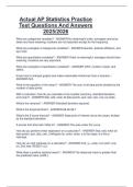 Actual AP Statistics Practice  Test Questions And Answers  2025&sol;2026