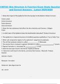 CIBTAC &ndash; Skin Structure & Function Exam Study Questions and Correct Answers &lpar;Latest 2025&sol;2026&rpar; &ndash; Complete Theory Review Material