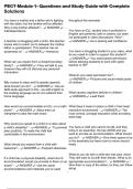PECT Module 1&colon; Questions and Study Guide with Complete Solutions
