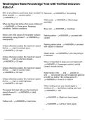 Washington State Knowledge Test with Verified Answers Rated A