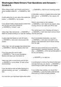 Washington State Drivers Test Questions and Answers Graded A