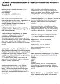 USAHS Conditions Exam 2 Test Questions and Answers Graded A