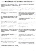 Texas Permit Test Questions and Answers