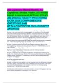 ATI Capstone Mental Health&comma; ATI  Capstone&colon; Mental Health&comma; ATI Mental  health Assessment ACTUAL EXAM &sol;  ATI MENTAL HEALTH PROCTORED  EXAM 2025 COMPREHENSIVE  QUESTIONS AND  DETAILEDVERIFIED 100&percnt; CORRECT  ANSWERS A nurse in an acute care facility is assisti