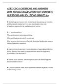 ADEX CDCA QUESTIONS AND ANSWERS 2026 ACTUAL EXAMINATION TEST COMPLETE QUESTIONS AND SOLUTIONS GRADED A&plus;