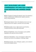 ADULT DEVELOPMENT AND AGING COMPREHENSIVE TEST BANK 2026 COMPLETE EXAM QUESTIONS AND ANSWERS GRADED A&plus;