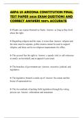 AEPA US ARIZONA CONSTITUTION FINAL TEST PAPER 2026 EXAM QUESTIONS AND CORRECT ANSWERS 100&percnt; ACCURATEAEPA US ARIZONA CONSTITUTION FINAL TEST PAPER 2026 EXAM QUESTIONS AND CORRECT ANSWERS 100&percnt; ACCURATE