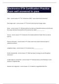 Electronics ETA Certification Practice Exam well answered to pass