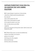 HARTMAN PHLEBOTOMY EXAM 2026 FULL 150-QUESTION TEST WITH VERIFIED SOLUTIONS
