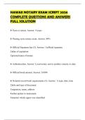HAWAII NOTARY EXAM SCRIPT 2026 COMPLETE QUESTIONS AND ANSWERS FULL SOLUTION