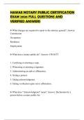 HAWAII NOTARY PUBLIC CERTIFICATION EXAM 2026 FULL QUESTIONS AND VERIFIED ANSWERS