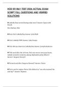 HCB 101 HM 1 TEST 2026 ACTUAL EXAM SCRIPT FULL QUESTIONS AND VERIFIED SOLUTIONS