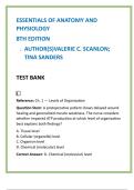 Essentials of Anatomy & Physiology 8th Edition Test Bank &vert; Scanlon & Sanders &vert; Verified A&P Questions & Answers &vert; Complete Exam Prep Bundle
