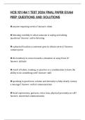 HCB 101 HM 1 TEST 2026 FINAL PAPER EXAM PREP QUESTIONS AND SOLUTIONS