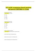 NCCAOM Acupuncture Board Exam &vert; Verified Questions & Correct Answers &vert; Latest A&plus; Grade &vert; 2025&sol;2026 Edition