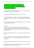NURS 225 Health Assessment Tutoring Exam 4 Questions and Correct Answers&period;