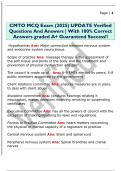 CMTO MCQ Exam &lpar;2025&rpar; UPDATE Verified  Questions And Answers &vert; With 100&percnt; Correct  Answers graded A&plus; Guaranteed Success&excl;&excl;  