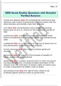 GED Social Studies Questions with Detailed  Verified Answers 