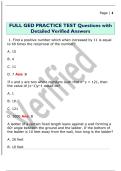 FULL GED PRACTICE TEST Questions with  Detailed Verified Answers 