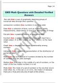 GED Math Questions with Detailed Verified  Answers