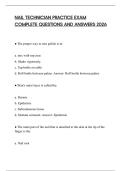 NAIL TECHNICIAN PRACTICE EXAM COMPLETE QUESTIONS AND ANSWERS 2026