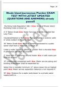 Rhode Island Journeyman Plumber EXAM  TEST WITH LATEST UPDATED  &lpar;QUESTIONS AND ANSWERS&rpar; already  passed&excl;&excl; 