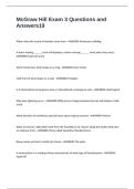 McGraw Hill Exam 3 Questions and Answers