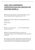 NAPRX CNPR COMPREHENSIVE CERTIFICATION EXAM 2026 QUESTIONS AND SOLUTIONS GRADED A&plus;