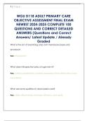WGU D118 Adult Primary Care OA Final Exam Guide 2025&colon; Geriatric Care & Management