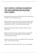 NAVY HOSPITAL CORPSMAN EXAMINATION TEST 2026 QUESTIONS AND SOLUTIONS 100% CORRECT