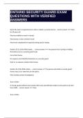 ONTARIO SECURITY GUARD EXAM QUESTIONS WITH VERIFIED ANSWERS