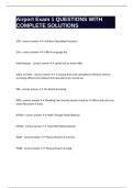 Airport Exam 1 QUESTIONS WITH COMPLETE SOLUTIONS