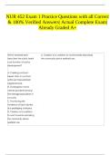 NUR 452 Exam 1 Practice Questions with all Correct & 100&percnt; Verified Answers&vert; Actual Complete Exam&vert; Already Graded A&plus;