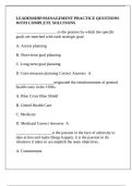 LEADERSHIP&sol;MANAGEMENT PRACTICE QUESTIONS WITH COMPLETE SOLUTIONS