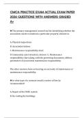 CMCA PRACTICE EXAM ACTUAL EXAM PAPER 2026 QUESTIONS WITH ANSWERS GRADED A&plus;