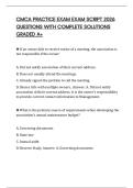 CMCA PRACTICE EXAM EXAM SCRIPT 2026 QUESTIONS WITH COMPLETE SOLUTIONS GRADED A&plus;