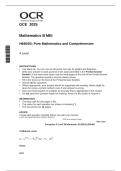 OCR A Level Mathematics &ndash; Pure Mathematics & Comprehension  Full Exam Paper &plus; Official Mark Scheme &lpar;Paper Code&colon; 726664&rpar;