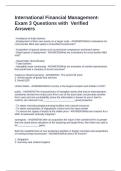 International Financial Management- Exam 3 Questions with  Verified Answers