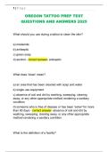 OREGON TATTOO PREP TEST  QUESTIONS AND ANSWERS 20252026
