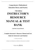 Test Bank for Comprehensive Multicultural Education&colon; Theory and Practice&comma; 9th edition by Bennett